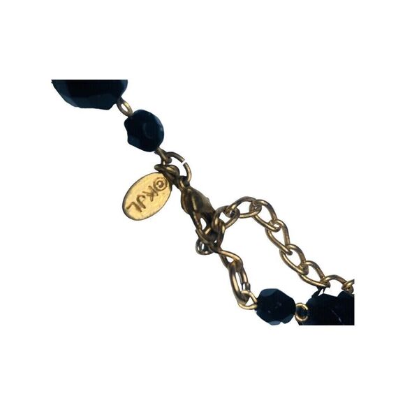 Vintage Kenneth J Lane Black Icy Glass Beaded Necklace 20” Czech Republic Formal - Picture 13 of 16